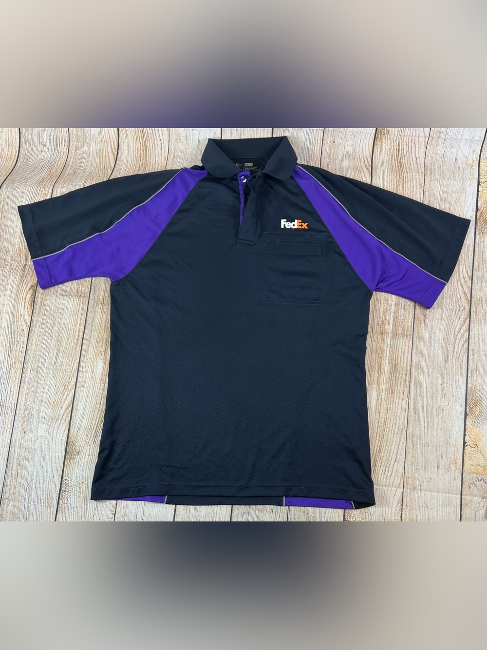 FedEx Polo Work Shirt Short Sleeve Size Large